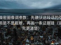 微密圈像调参数：先确认这段话的引用是不是截断，再画一条证据链（读完更清楚）