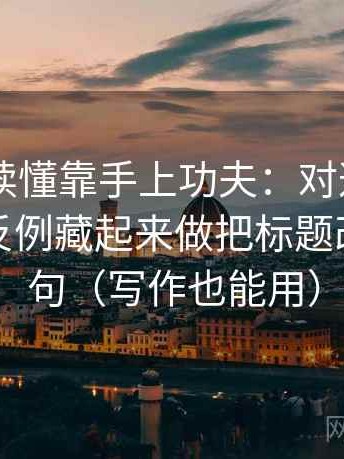 菠萝TV读懂靠手上功夫：对这段话有没有把反例藏起来做把标题改成问题句（写作也能用）