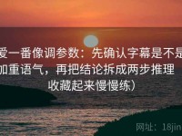 爱一番像调参数：先确认字幕是不是加重语气，再把结论拆成两步推理（收藏起来慢慢练）