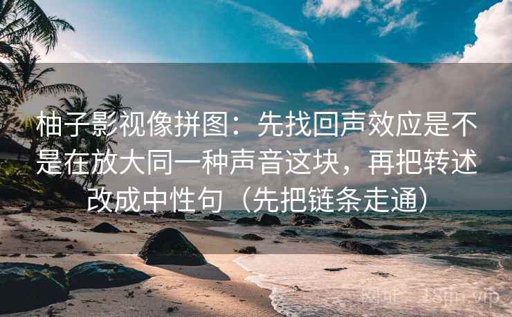柚子影视像拼图：先找回声效应是不是在放大同一种声音这块，再把转述改成中性句（先把链条走通）